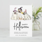 Cute Dog Ghosts Specialized Pets Happy Halloween Feestdagenkaart (Staand voorkant)