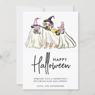 Cute Dog Ghosts Specialized Pets Happy Halloween Feestdagenkaart