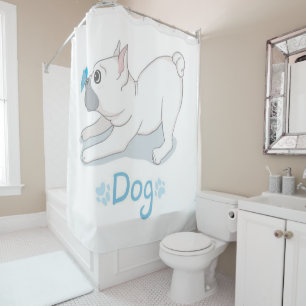 Cute Dog Gift Funny dog met vlinder Douchegordijn