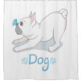 Cute Dog Gift | Funny dog met vlinder Douchegordijn (Voorkant)