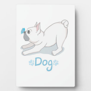 Cute Dog Gift Funny dog met vlinder Fotoplaat