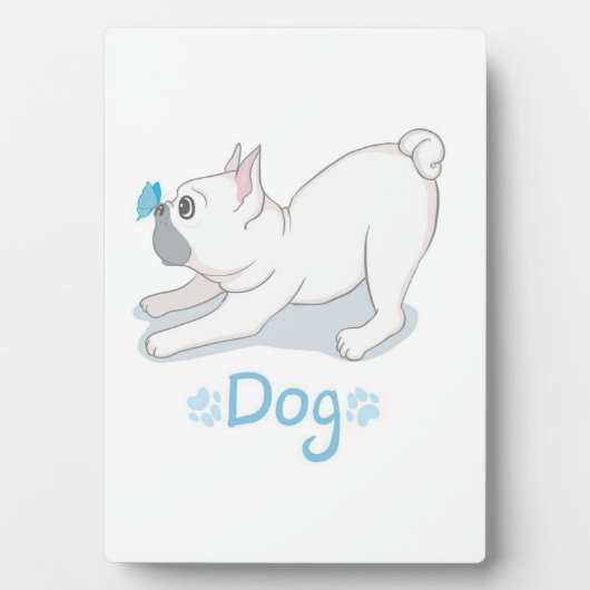 Cute Dog Gift | Funny dog met vlinder Fotoplaat (voorkant)