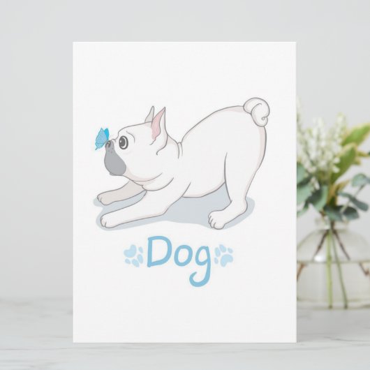 Cute Dog Gift | Funny dog met vlinder Menu (Staand voorkant)