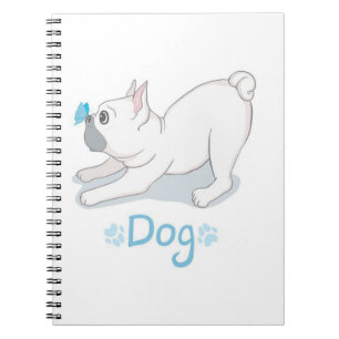 Cute Dog Gift Funny dog met vlinder Notitieboek