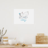Cute Dog Gift | Funny dog met vlinder Poster (Keuken)
