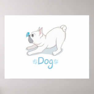 Cute Dog Gift   Funny dog met vlinder Poster