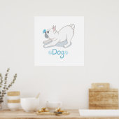 Cute Dog Gift | Funny dog met vlinder Poster (Keuken)