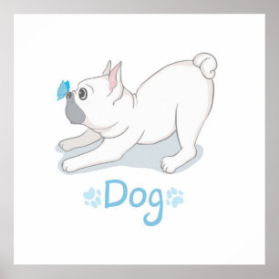 Cute Dog Gift   Funny dog met vlinder Poster