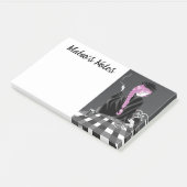 Cute Dog & Girl in Café in Paris Post-It Notes (Schuin)