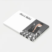 Cute Dog & Girl in Café in Paris Post-It Notes (Schuin)