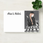 Cute Dog & Girl in Café in Paris Post-It Notes (Kantoor)