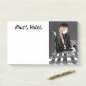 Cute Dog & Girl in Café in Paris Post-It Notes (Op bureau)