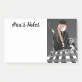 Cute Dog & Girl in Café in Paris Post-It Notes (Voorkant)
