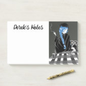 Cute Dog & Girl in Café in Paris Post-It Notes (Op bureau)