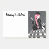 Cute Dog & Girl in Café in Paris Post-It Notes (Voorkant)