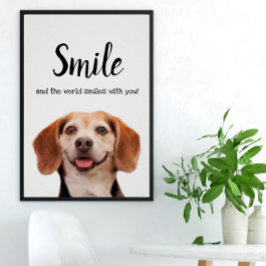 Cute Dog glimlachen Foto Smile Quote Beagle Poster