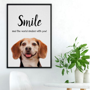 Cute Dog glimlachen Foto Smile Quote Beagle Poster