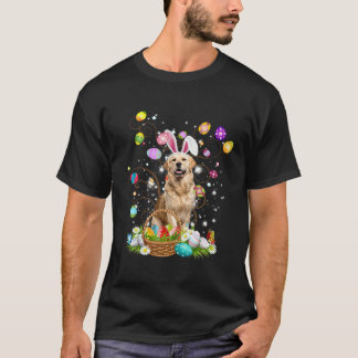 Cute Dog Golden Retriever Easter Day Egg Hunting T-shirt