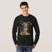 Cute Dog Golden Retriever  Easter Day Egg Hunting T-shirt (Voorkant volledig)