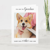 Cute Dog Grandma Personalized Pet Photo Birthday Feestdagen Kaart (Voorkant)