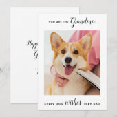 Cute Dog Grandma Personalized Pet Photo Birthday Feestdagenkaart (Voorkant / Achterkant)