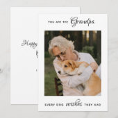 Cute Dog Grandpa personaliseert de vaderdag van de Feestdagenkaart (Voorkant / Achterkant)