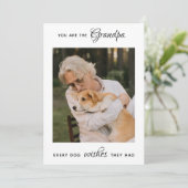 Cute Dog Grandpa personaliseert de vaderdag van de Feestdagenkaart (Staand voorkant)