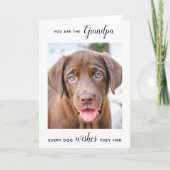 Cute Dog Grandpa Personalized Pet Photo Birthday Feestdagen Kaart (Voorkant)