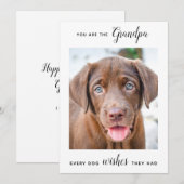 Cute Dog Grandpa Personalized Pet Photo Birthday Feestdagenkaart (Voorkant / Achterkant)