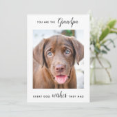 Cute Dog Grandpa Personalized Pet Photo Birthday Feestdagenkaart (Staand voorkant)