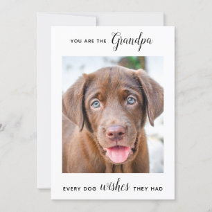 Cute Dog Grandpa Personalized Pet Photo Birthday Feestdagenkaart