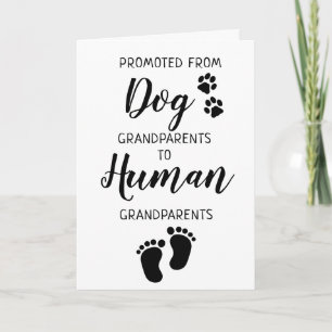 Cute Dog Grandparent Pregnancy Announcard Notitiekaartje