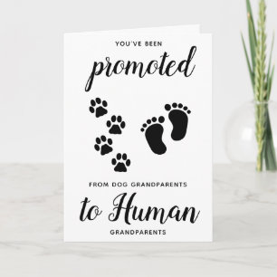 Cute Dog Grandparent Pregnancy Announcard Notitiekaartje