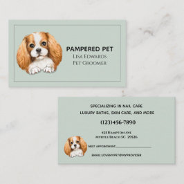 Cute Dog Groomer Green Business Appointment Card Afsprakenkaartje
