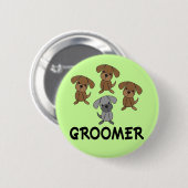 Cute Dog Groomer Occupation Cft Ronde Button 5,7 Cm (Voorkant /achterkant)