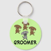 Cute Dog Groomer Occupation Cft Sleutelhanger (Voorkant)