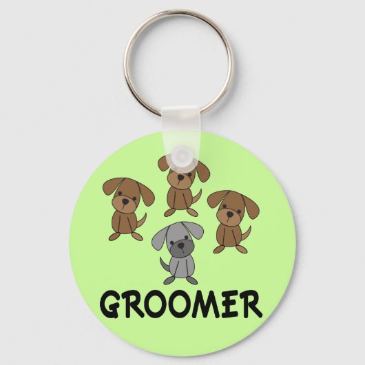 Cute Dog Groomer Occupation Cft Sleutelhanger (Voorkant)