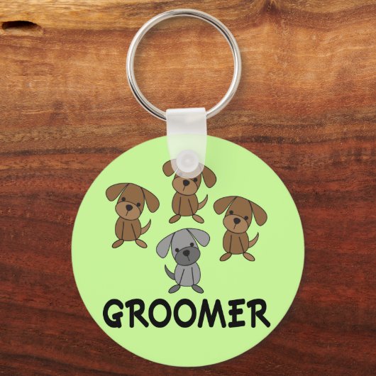 Cute Dog Groomer Occupation Cft Sleutelhanger (Voorkant)