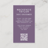 Cute Dog Groomer Personalized Spa Style Visitekaartje (Achterkant)