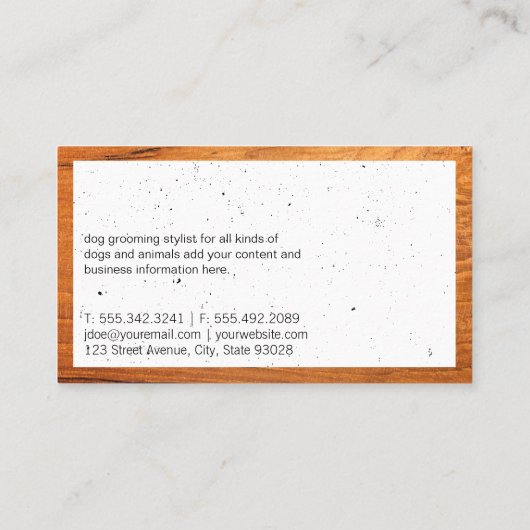 Cute Dog Groomer Stylist Shears Visitekaartje (Achterkant)