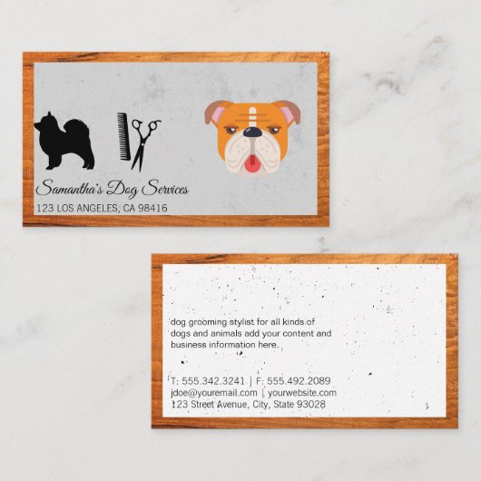 Cute Dog Groomer Stylist Shears Visitekaartje (Voorkant / Achterkant)