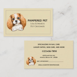 Cute Dog Groomer Yellow Business Appointment Card Afsprakenkaartje