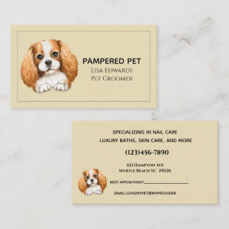 Cute Dog Groomer Yellow Business Appointment Card Afsprakenkaartje