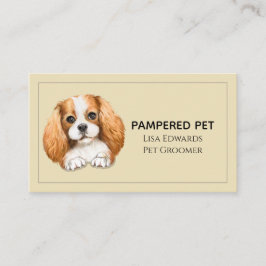 Cute Dog Groomer Yellow Business Appointment Card Afsprakenkaartje