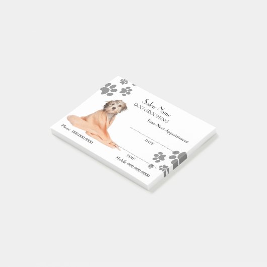 Cute dog grooming Appointment Post-it® notes (Schuin)
