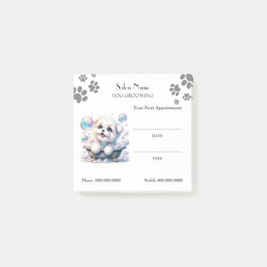 Cute dog grooming Appointment Post-it® notes (Voorkant)