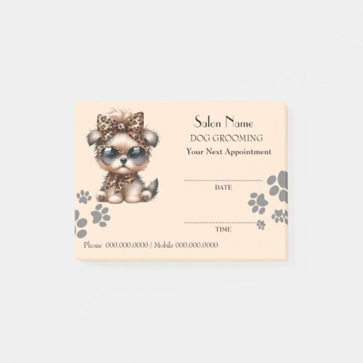 Cute dog grooming Appointment Post-it® notes (Voorkant)