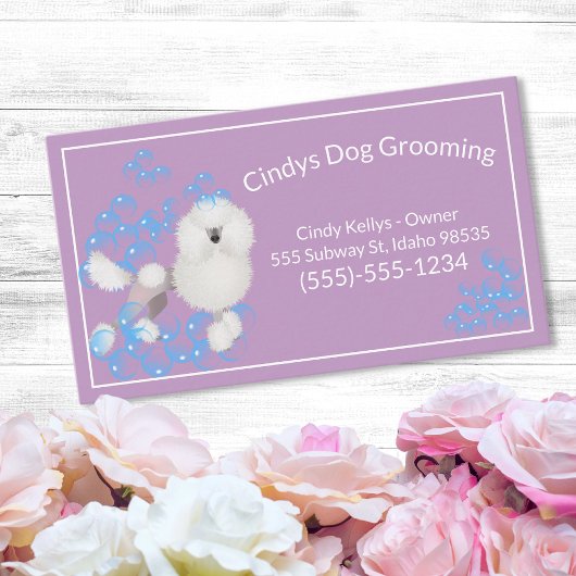 Cute Dog Grooming Bubbles Visitekaartje