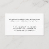 Cute Dog Grooming Elegant Shears Visitekaartje (Achterkant)