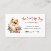 Cute Dog Grooming Floral Pet Service Visitekaartje (Voorkant)